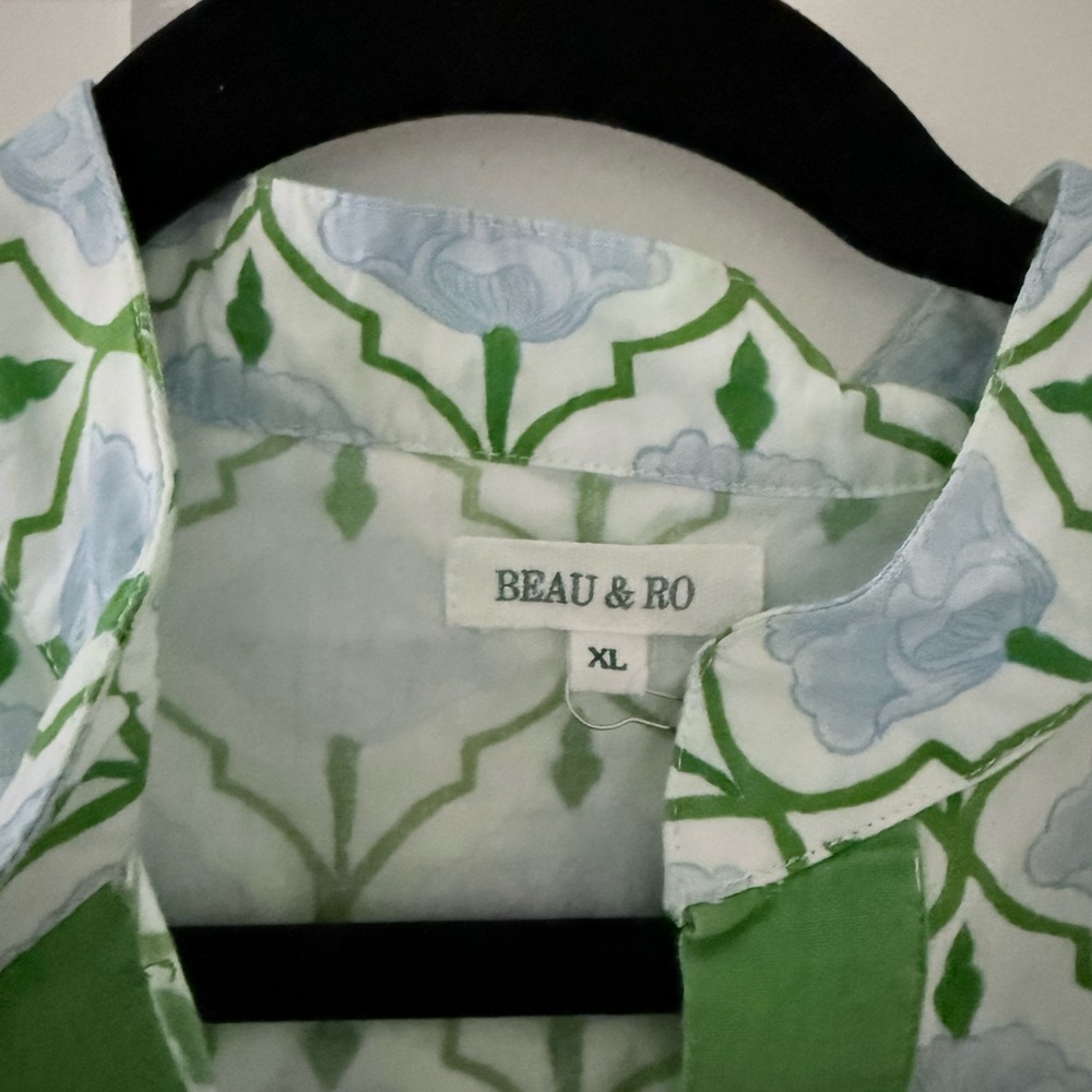 Green Patterned Button-Front Maxi Dress - image 7